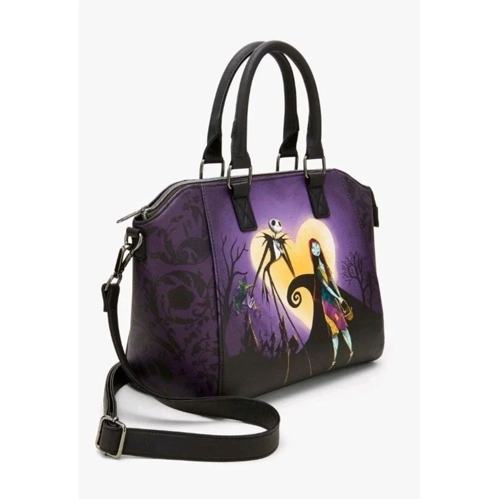 NWT Loungefly The Nightmare Before Christmas Jack & Sally Heart Moon Satchel Bag